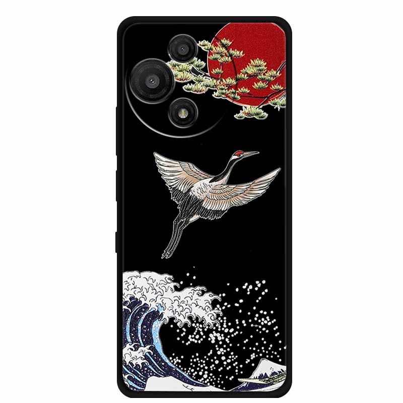 Для TCL 60 SE Nxtpaper Чехол 3D Тиснение Рельефные Цветы Черный ТПУ Силикон Мягкая Задняя Крышка Чехлы Для TCL 60R Чехол 6.7" Fundas Сумка