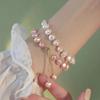 Adjustable Retro Freshwater Imitation Pearl Bracelet for Women - Light Luxury Beaded Hand Jewelry