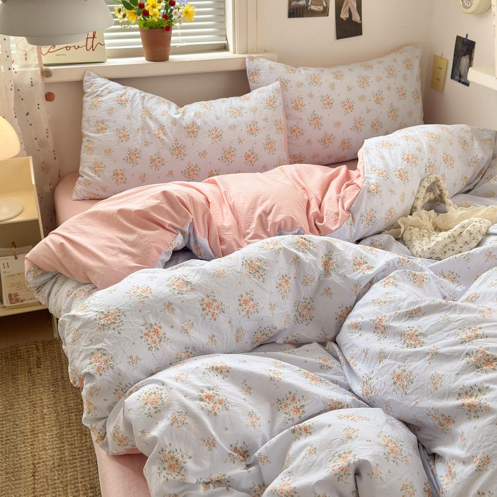 Bedding, Cotton, Pure Cotton Thickened Simple Quilt Cover, Bed Sheet Quilt Cover, Bed Hat, Student Dormitory