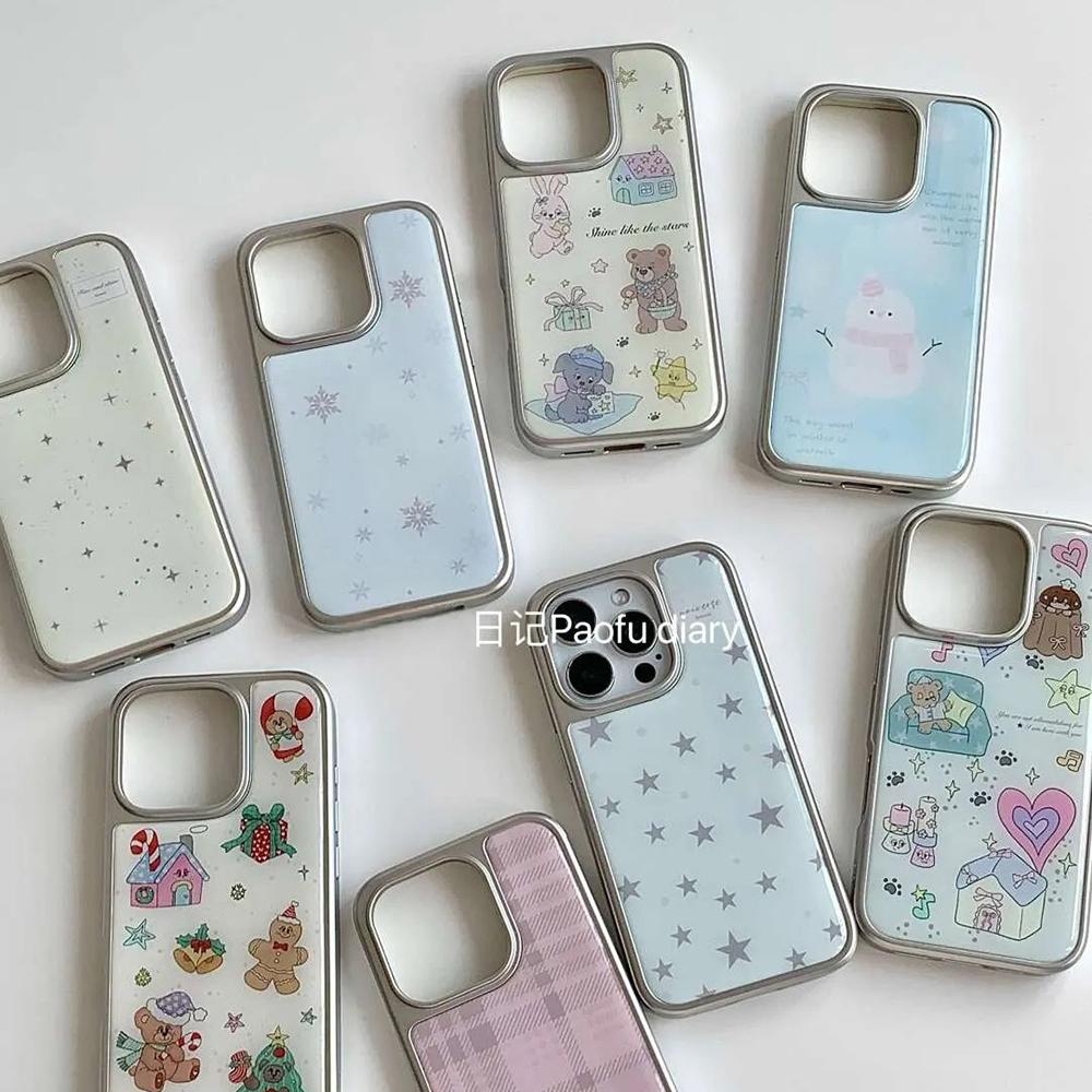 Корейский стиль Ins Звездный чехол для телефона для iPhone 17 16e 16 15 14 13 12 11 Air Pro Max X XR XSMAX 8 Plus Роскошная прозрачная мягкая задняя крышка