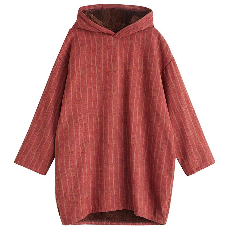 Хлопковое худи винтажная полоска больших размеров с длинным рукавом новое в платьях для женщин повседневное свободное мини весенне-осеннее зимнее платье