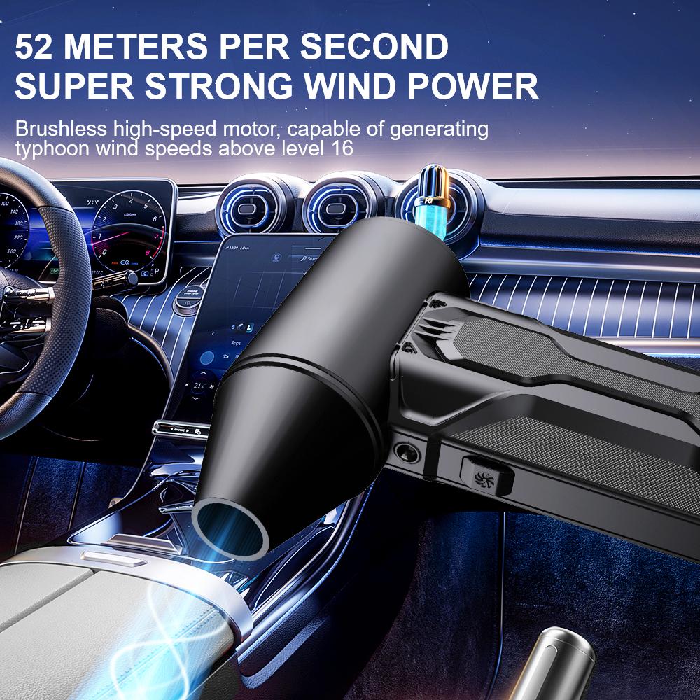 Household Air Cleaner Turbo Jet Fan 130000RPM Strong Blowing BBQ Air Blower With Brush Nozzles Car Fan Air Duster Portable Pump