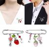 Sweet Pin Clothing Jewelry Sweater Shawl Clip Strawberry Chain Pin Alloy Material Clasp Pin Lapel Pin for Daily Party