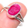 Красный Рубин(Смоделированный) Ювелирное кольцо ручной работы из стерлингового серебра 925 пробы с драгоценным камнем S.9 n2y86