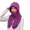 Women Casual Acrylic Knitted Hat Warm Scarf Sets Solid Fleece Inside Thickened Beanie Caps Skullies Windproof Skullcap