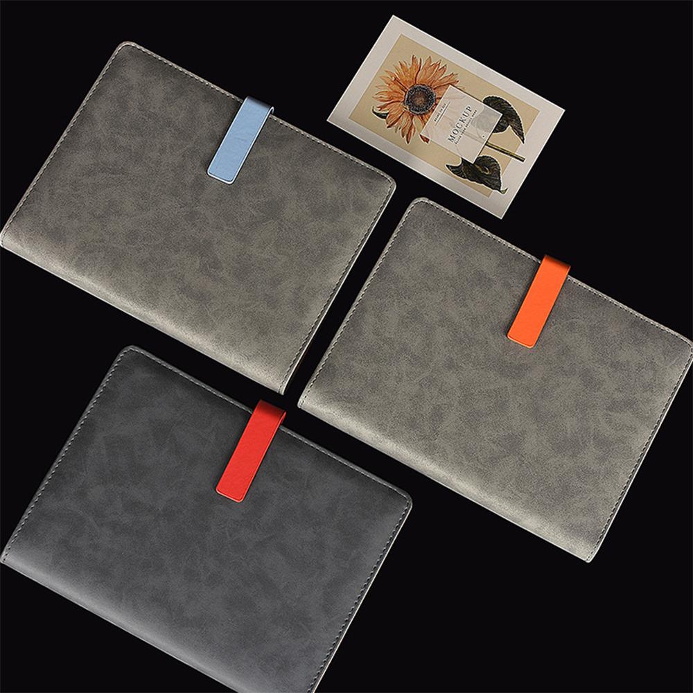 (Логотип можно выгравировать) Блокнот для деловых целей формата А5 из кожи с отрывными листами, тетрадь для записей для студентов, ежедневник с утолщенной застежкой, протоколы рабочих совещаний