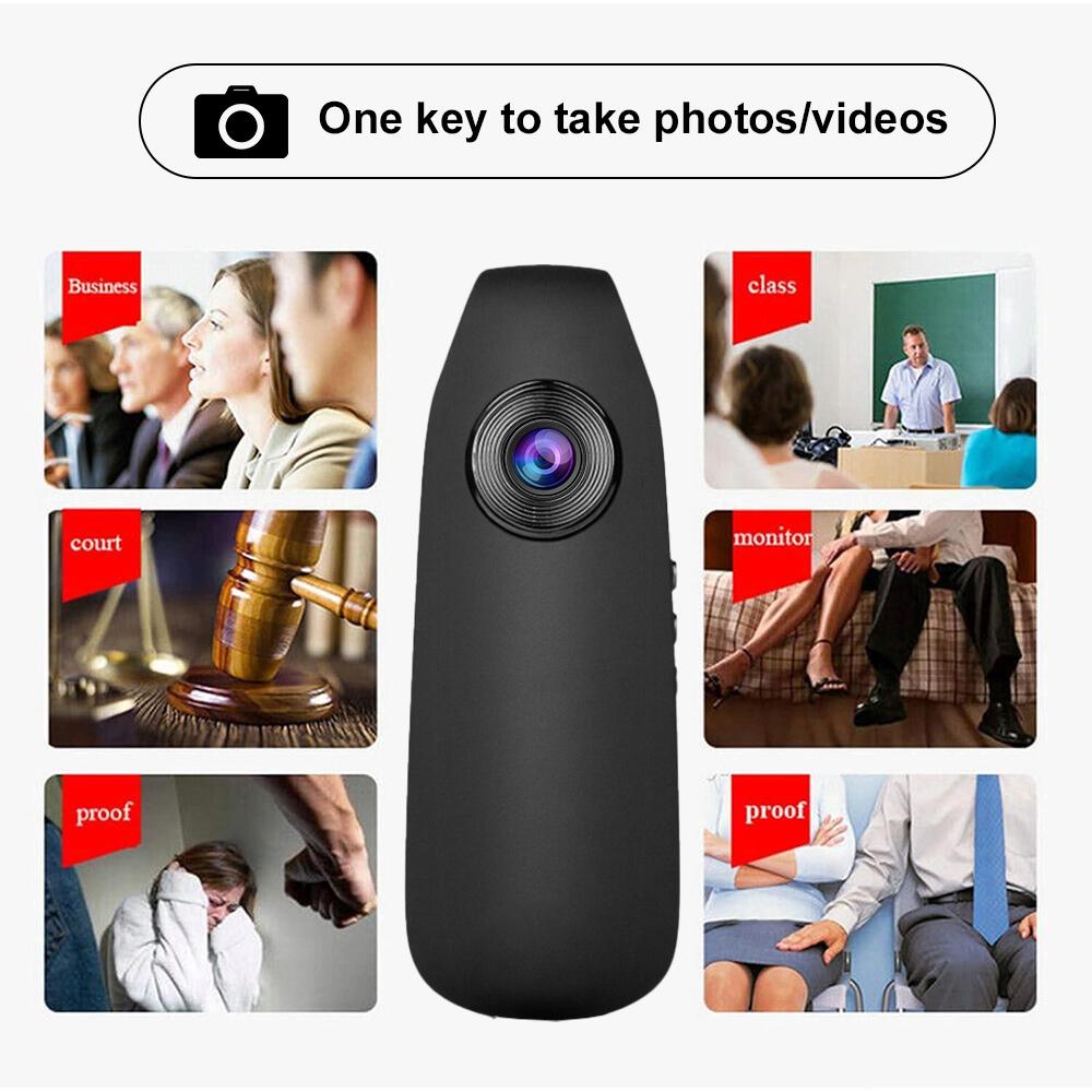 1080P Full HD Видеорегистратор для велоспорта с клипсой на спину Портативный регистратор для правоохранительных органов Камера с активацией движения и циклической записью