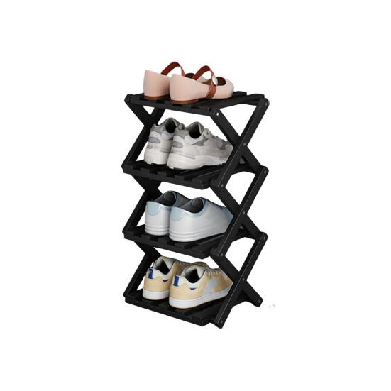 Складная полка для хранения обуви из бамбука, прочная, несущая, переносная, отдельно стоящая полка для обуви в прихожей