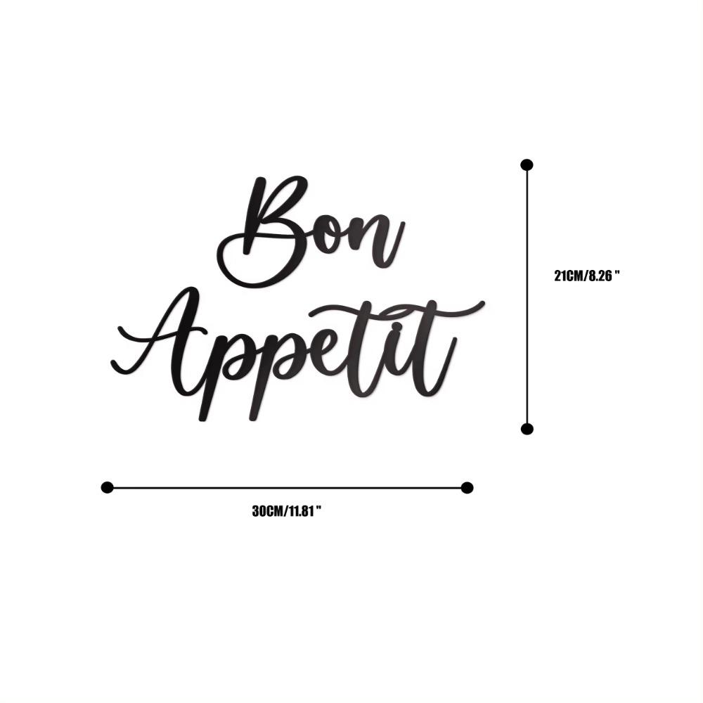 1 шт. Металлический декор для стен - Современный фермерский "Bon Appetit" Большая подвесная кухонная табличка