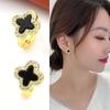 High-Grade Four-Leaf Clover Earrings Simple Temperament Personality New Earrings Female Senior Sense Of Pearl Earrings Ear Buckle