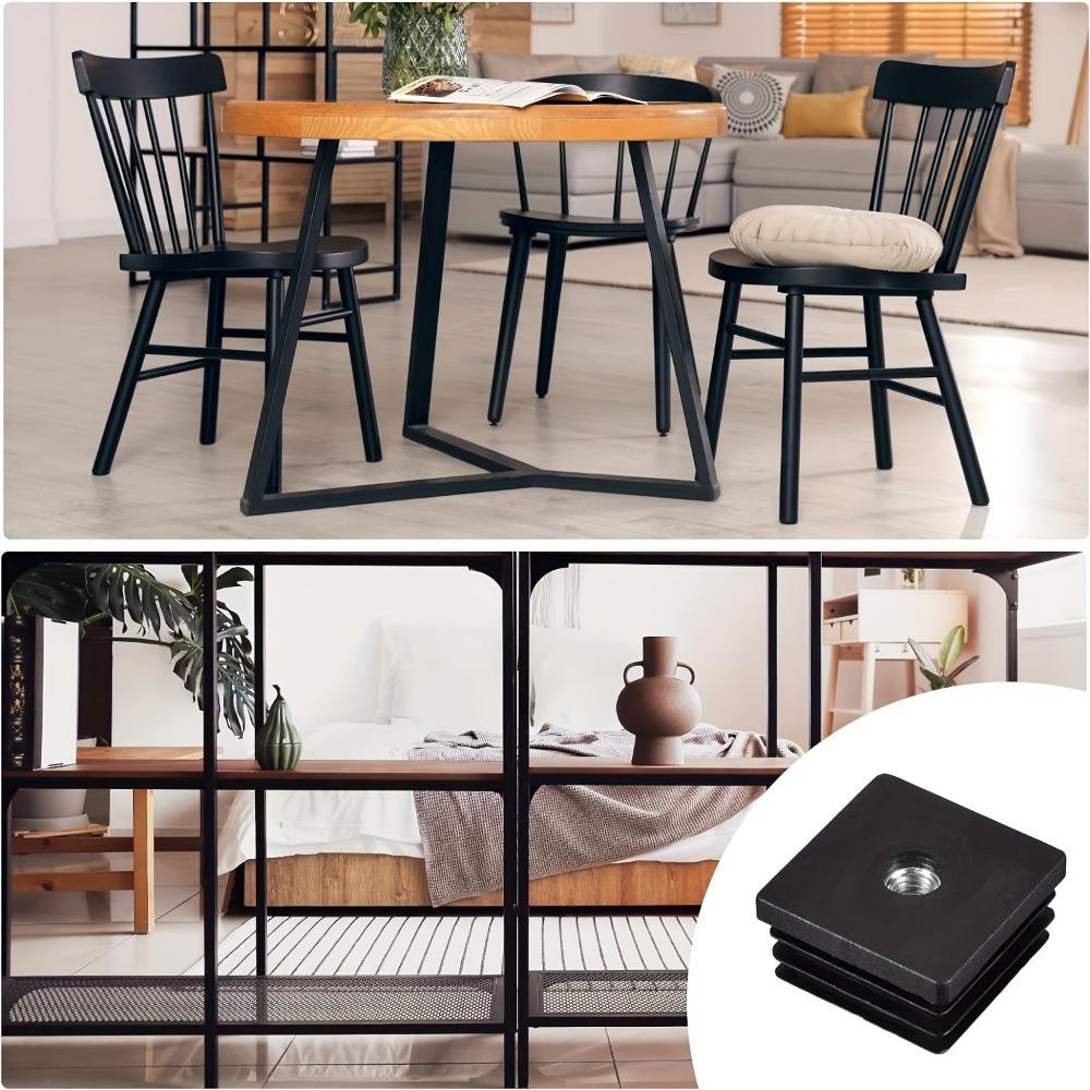 10 шт. M8 Резиновые квадратные пластиковые заглушки для ножек стула и стола, защитные заглушки для труб для защиты мебели и пола