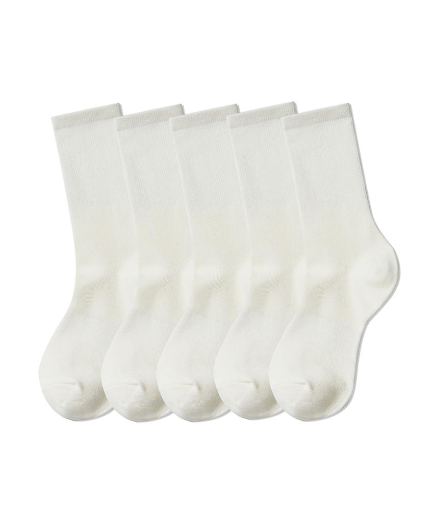 MUSINSA STANDARD Lightweight Crew Socks 5-Pack [Cream]