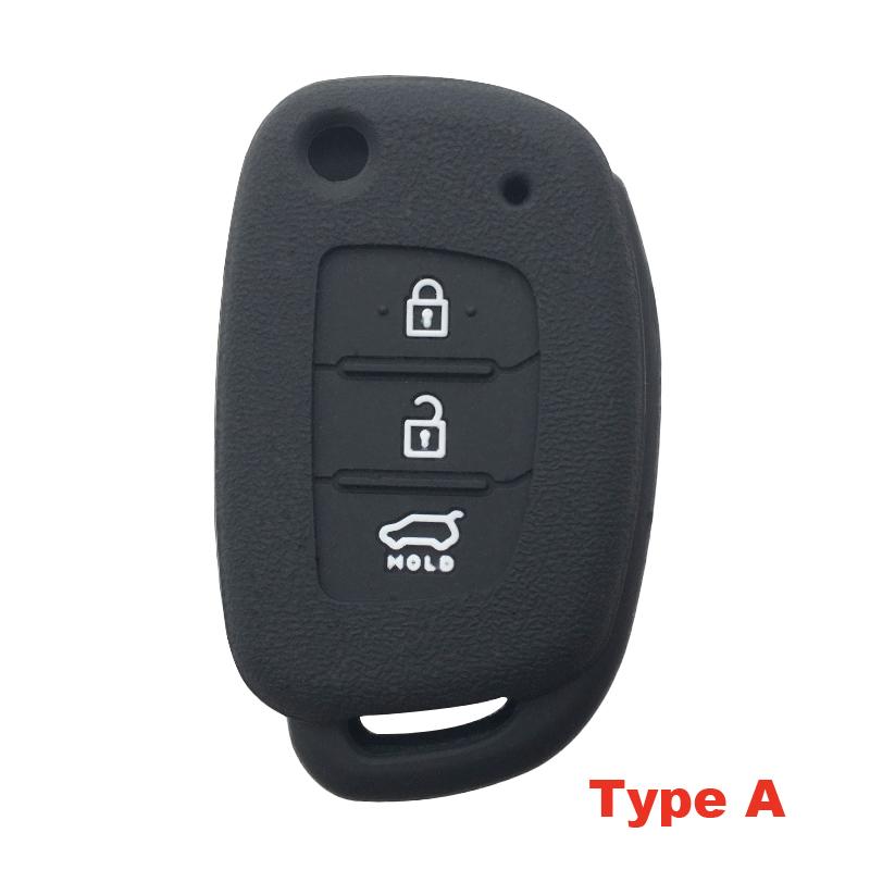 Чехол для ключей для Hyundai Accent Ix25 Tucson Ix35 2014 Elantra Creta Verna I40 I10 Solaris 2015 2016 2021 3-кнопочный силиконовый чехол для ключа