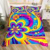 Exotic Mushroom Eyes Rainbow Duvet Cover Queen King Size Bohemian Style Bedding Set For Men Women Halloween Floral 3 Pcs