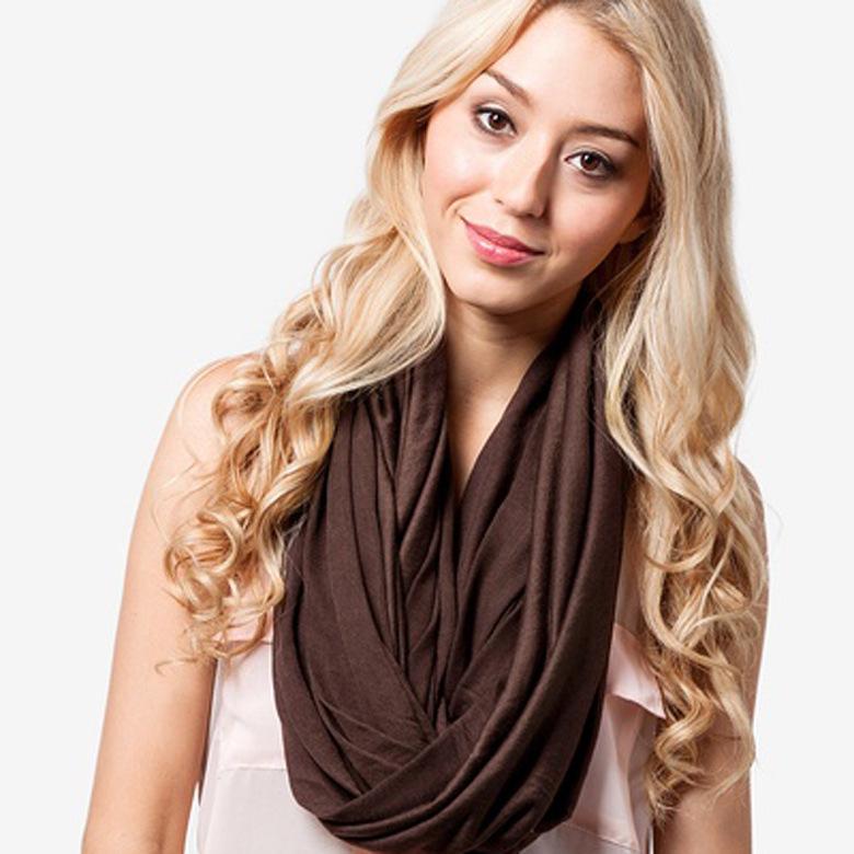 Solid Cotton Seamless Infinity Scarf, Shawl & Nursing Cover