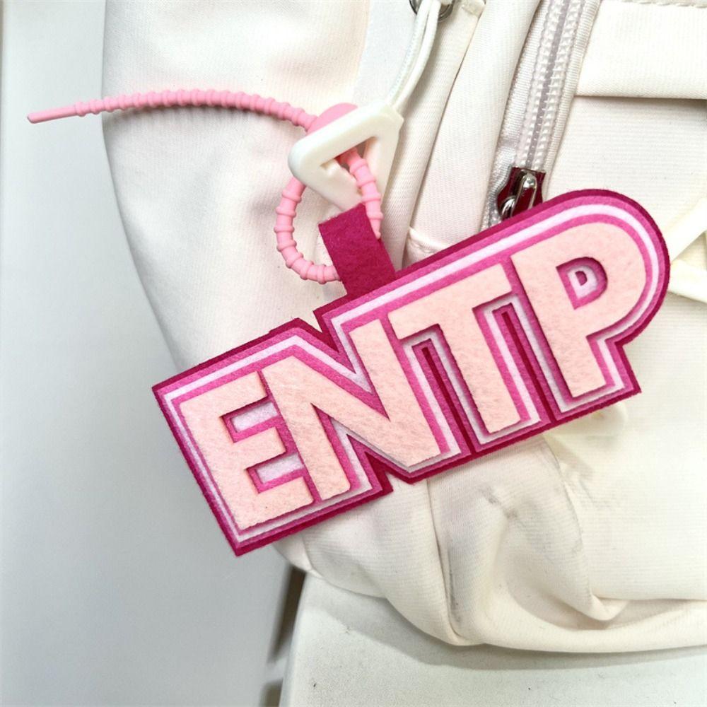 Letter MBTI Key Chain Korean Style 16 Type Personality Key Chain Non-woven Pendant Decoration