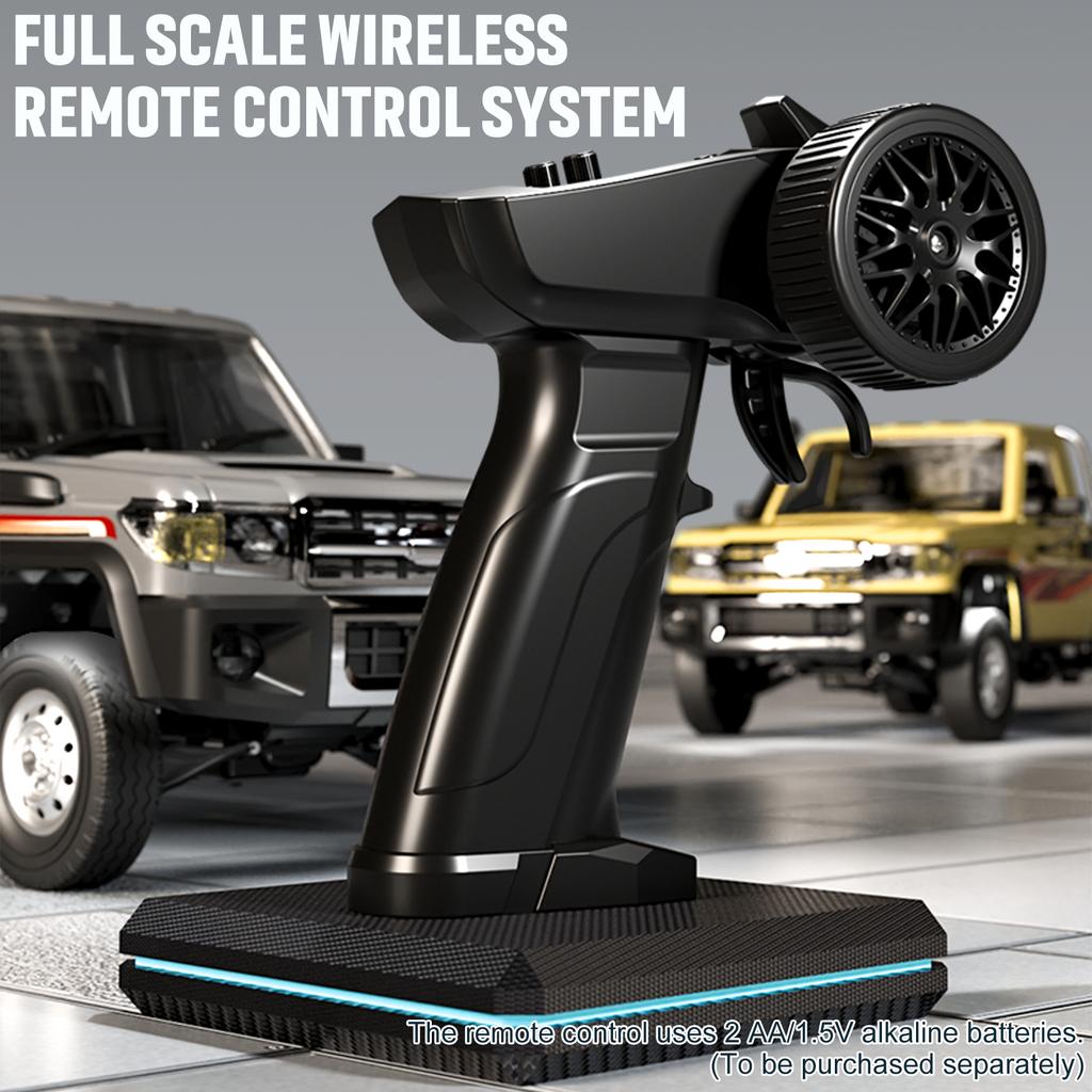 Remote Control Car, 2.4GHz Electric Vehicle with LED Lights, 1:14 Scale Rechargeable Pickup Truck