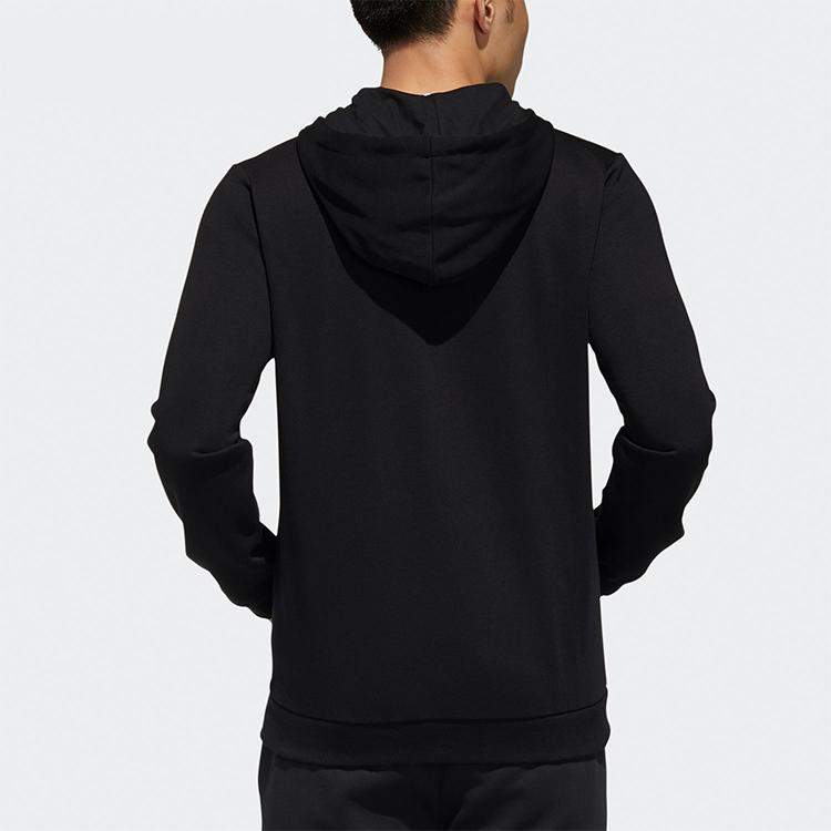 Adidas Повседневная спортивная куртка с капюшоном на молнии с нео-алфавитным принтом, мужская верхняя одежда, черный GJ8927