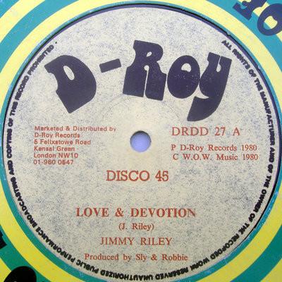 12-дюймовая пластинка ДЖИММИ РАЙЛИ - Любовь и преданность DRDD27 D-Roy Records 1980 Великобритания Регги, Ска и Даб Б/У