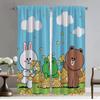 Перегородка Коричневый медведь и Кони Тюль для спальни Современные шторы для гостиной для камеры Украшение на Хэллоуин Блэкаут штора