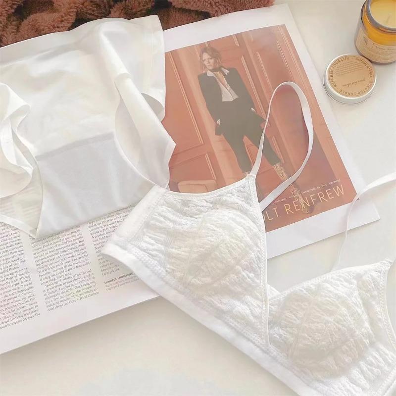 Новый женский ультратонкий французский пузырчатый бюстгальтер с треугольными чашками и ушками кролика для девочек, удобный бюстгальтер без косточек для маленькой груди