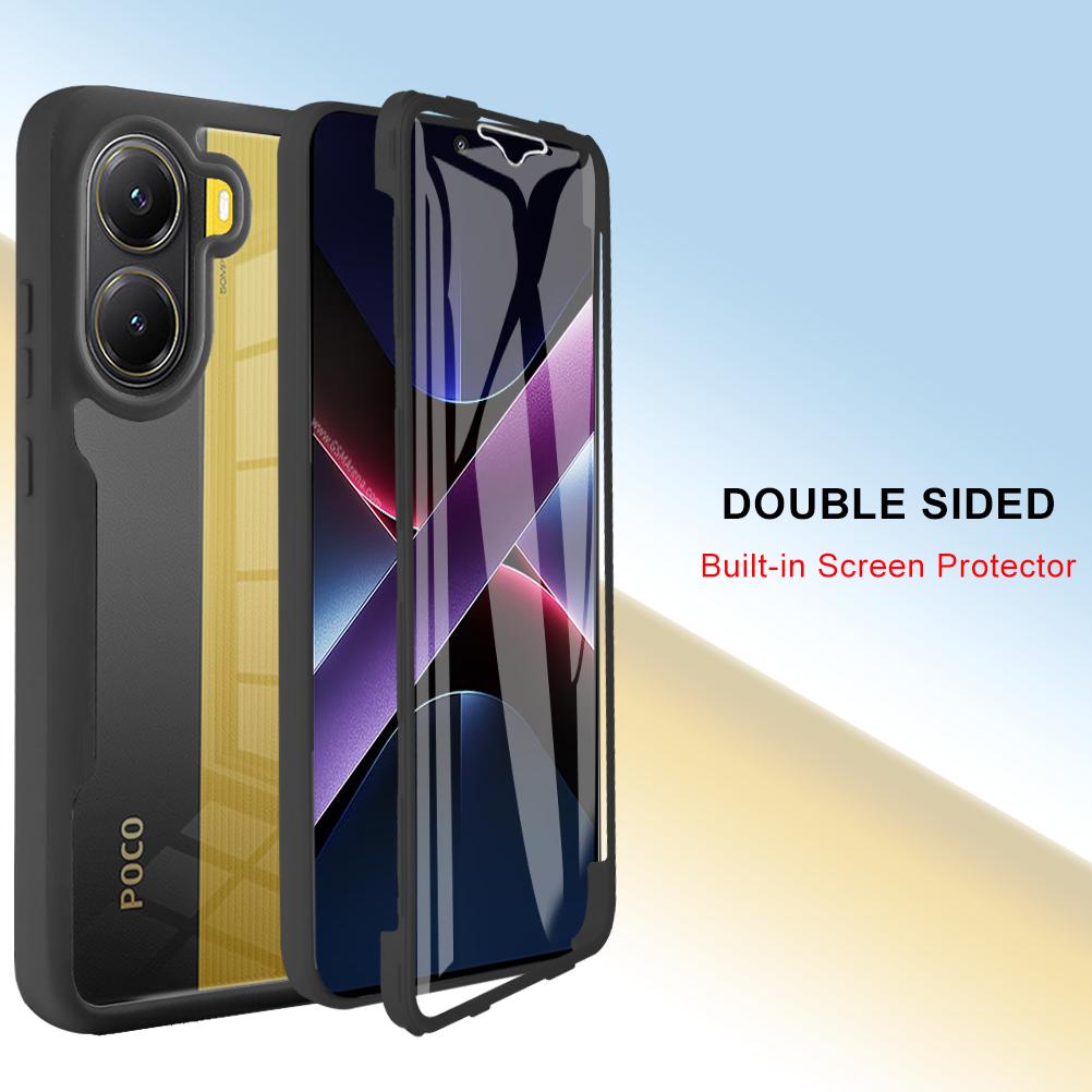 Противоударный чехол с полной защитой корпуса для Xiaomi Poco X7 Pro 5G Защитная крышка Прозрачный Fundas Coque Capa