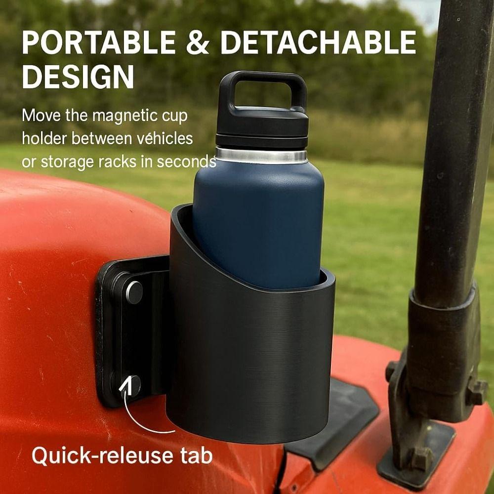 46, 50, 64 Oz Magnetic Bottle Stand Black Heavy Duty Bottle Mount Fixed Water Cup Beverage
