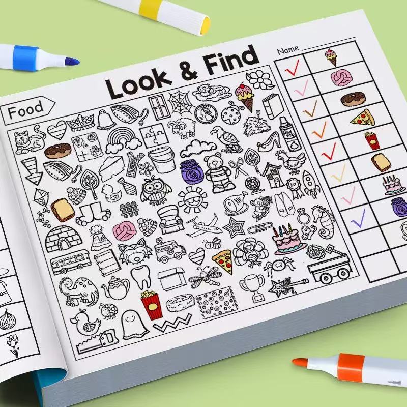 Look and Find Shape/Color Workbook for Kids Drawing Notebook 32-Page Coloring Book Notebooks Writing Pads Office School Supplies