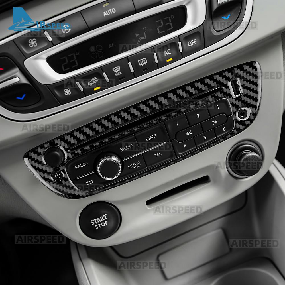Настоящая мягкая карбоновая наклейка для Renault Fluence Megane RS 2009 2010 2011 2012 2013 2014 2015 LHD Центральная консоль CD Внутренняя