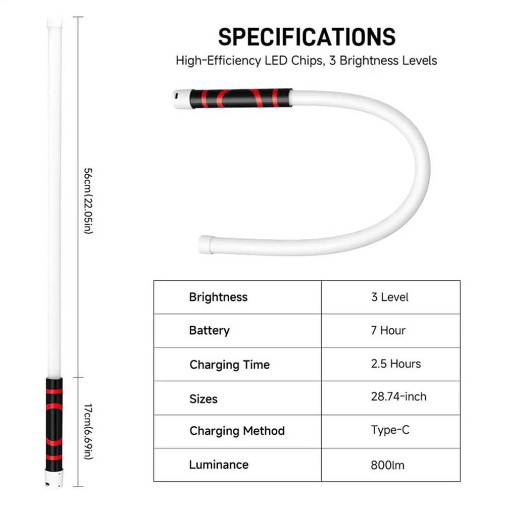 LED Flashlight 3-Mode Bendable Waterproof Silicone Stick Work Light For Camping Home Fishing Hiking Repair Indoor