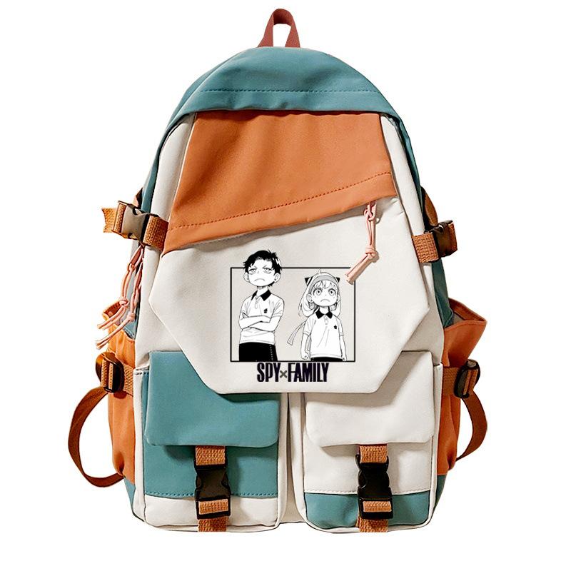 Animation Two-Dimensional Backpack Decompression Ridge Protection For Primary And Secondary School Students Campus Trend School Bag College Style