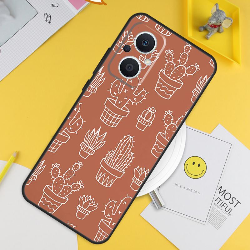 Чехол Boho с ботаническим листом, коровой, кактусом для OPPO Reno 14 12 11 10 13 Pro 8T 11F 12F 13F 14F 7 8 Lite OPPO Find X9 X8 X6 X5 Pro
