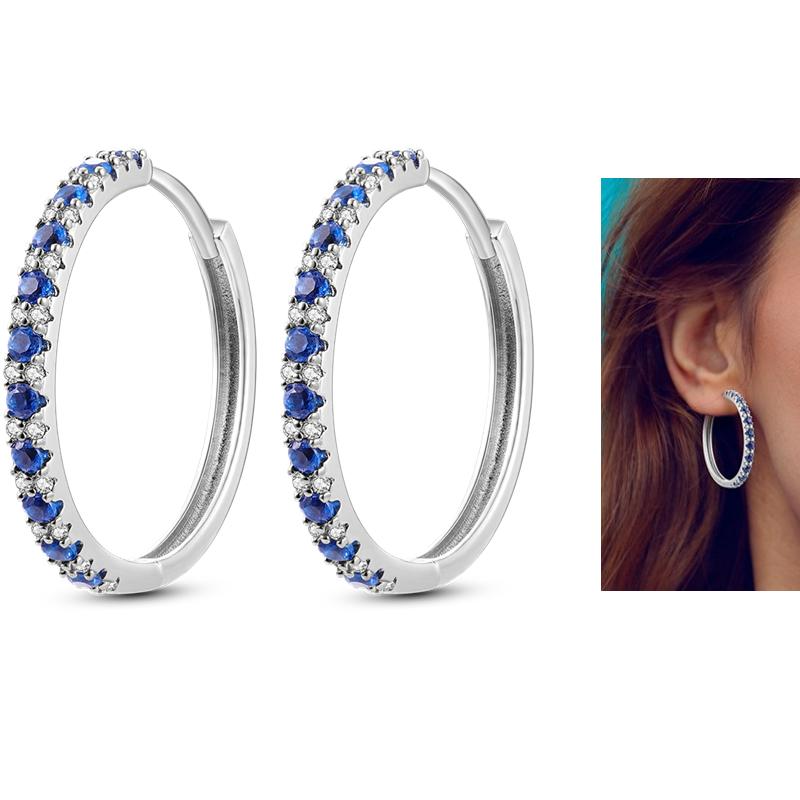 Трендовые новые фиолетовые серьги-кольца в форме буквы U с цирконием серебряного цвета, роскошные серьги для женщин, девушек, женские ювелирные изделия, аксессуары