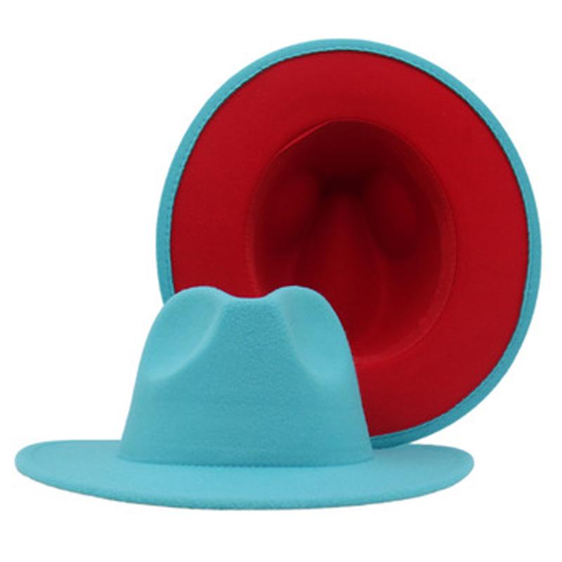 Мужские фетровые шляпы унисекс в стиле пэчворк фетровая шляпа женская двухцветная широкополая шляпа в стиле джаз-цилиндр осень-зима британская ретро-панама кепка