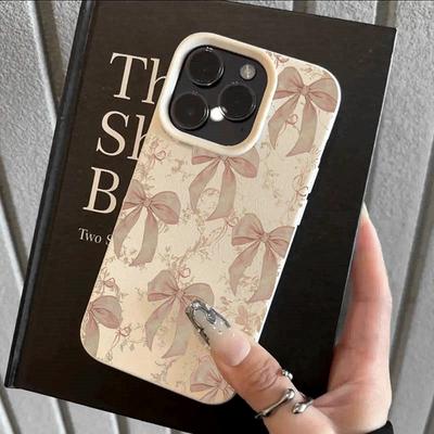 Защитный чехол для телефона с розовым узором в виде банта для iPhone 17 17Air 16 15 14 Plus 13 12 11 Pro Max Чехол для iPhone 16 15 14 Мягкий чехол