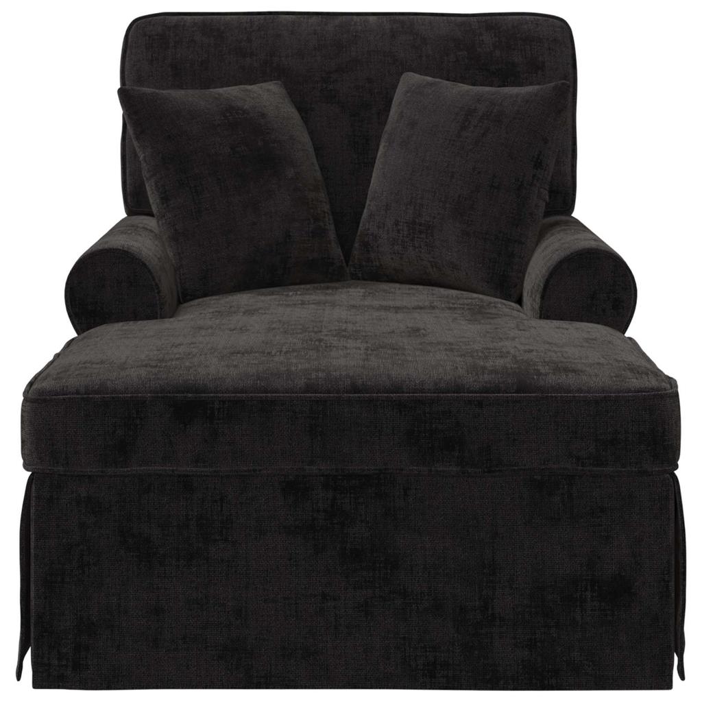 Reclining Chaise Lounge with Rocker and Cushions Black 157 x 91 x 91 cm ARES