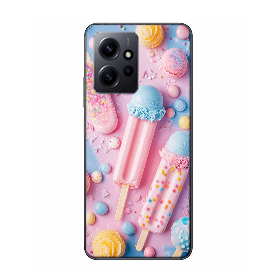 Colorful Ice Cream and Popsicles Phone Case For Redmi 12 13C 12C 15C 9 10 10C Note 13 Pro Plus 14 15 Pro 9T 9C 9A TPU Soft Cover