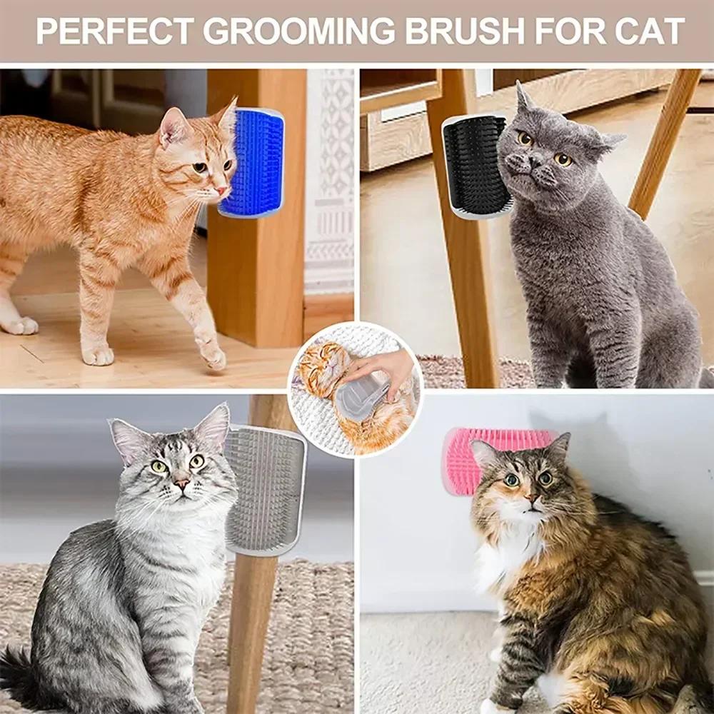 Pet Cats Corner Brush Tree Massager Comb Accessories Sandbox for Cats Tower Scratcher Scratching Post Scrapers Stuff Supplies