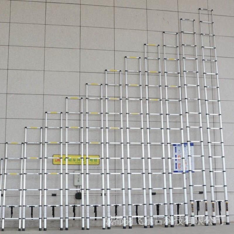 Телескопическая лестница из алюминиевого сплава, портативная инженерная лестница, бытовая односторонняя раздвижная лестница