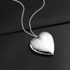 Couple Necklace Carved Design Metal Chain Gift Heart-shaped Photo Frame Pendant Necklace Jewelry Accessories