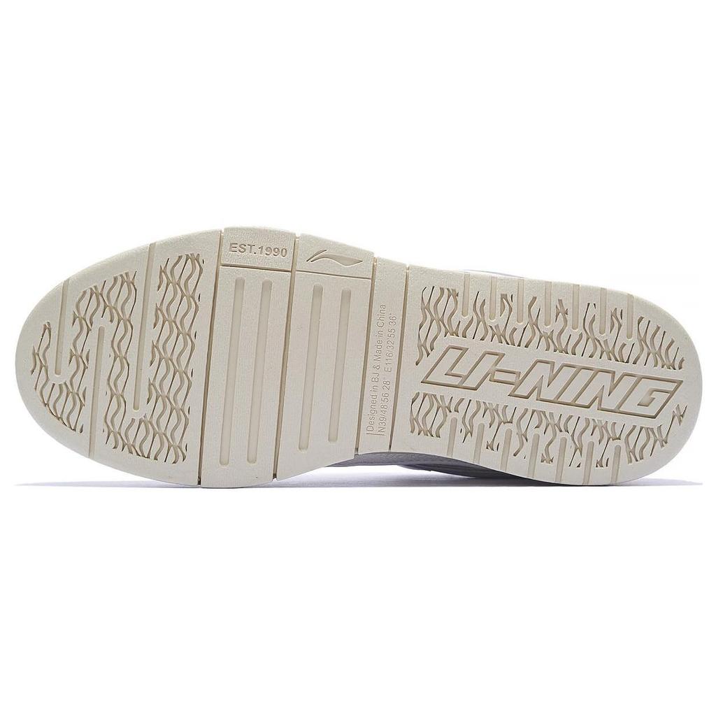 Li Ning Золотая Текстиль, Кожа Нескользящие Износостойкие Низкие Скейтборд Обувь Женские Белые AECS074-7