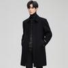 FAPAI Men's Merino Wool & Silk Blend Mid-Length Overcoat