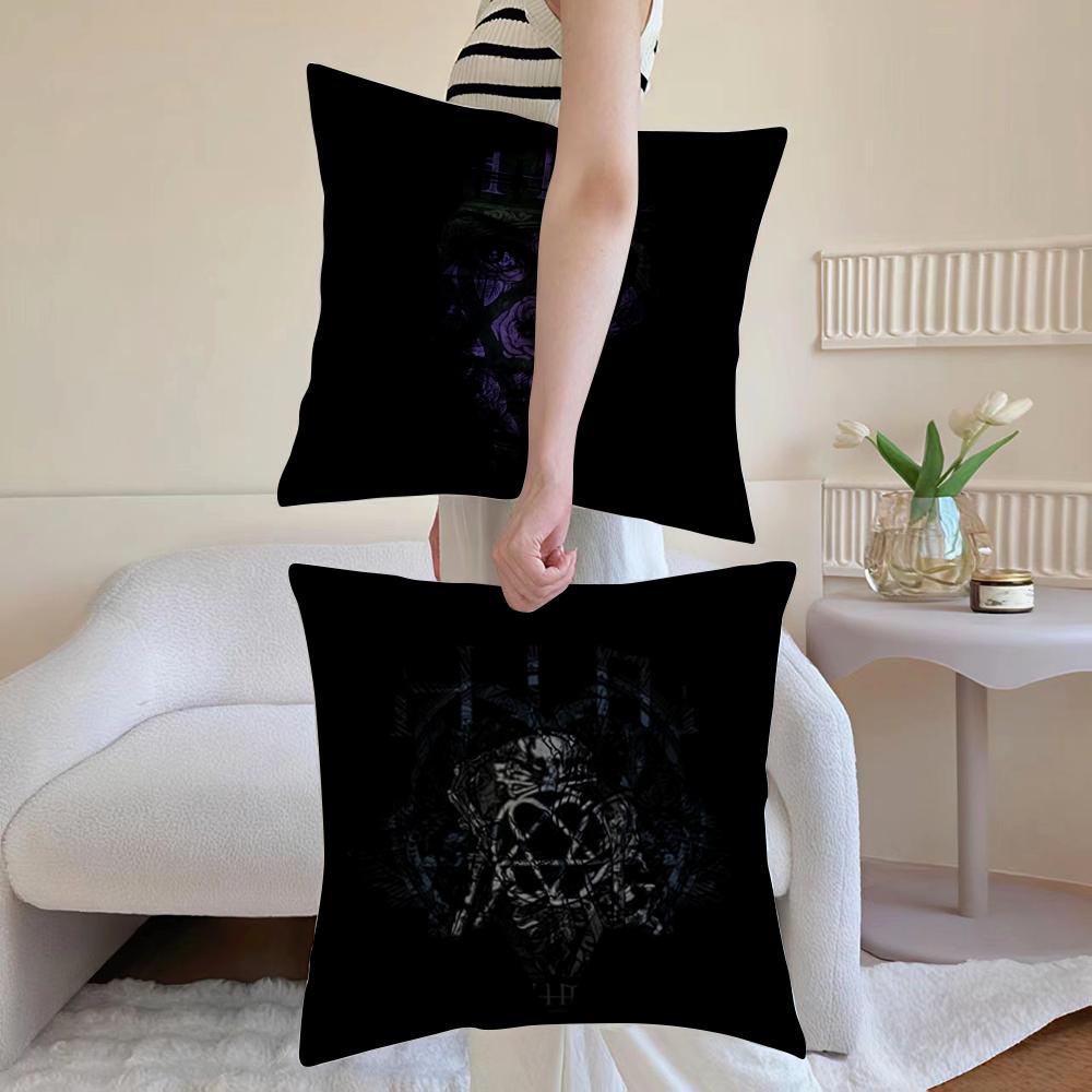 HHim Ornate Heartagram Pillow Case Antidustmite Pillowcase Invisible Zipper Silky Short Plush Sofa Cushion Cover