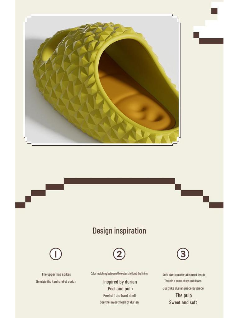 Забавные летние тапочки из дуриана для пар - Тапочки из ЭВА на толстой подошве для мужчин и женщин