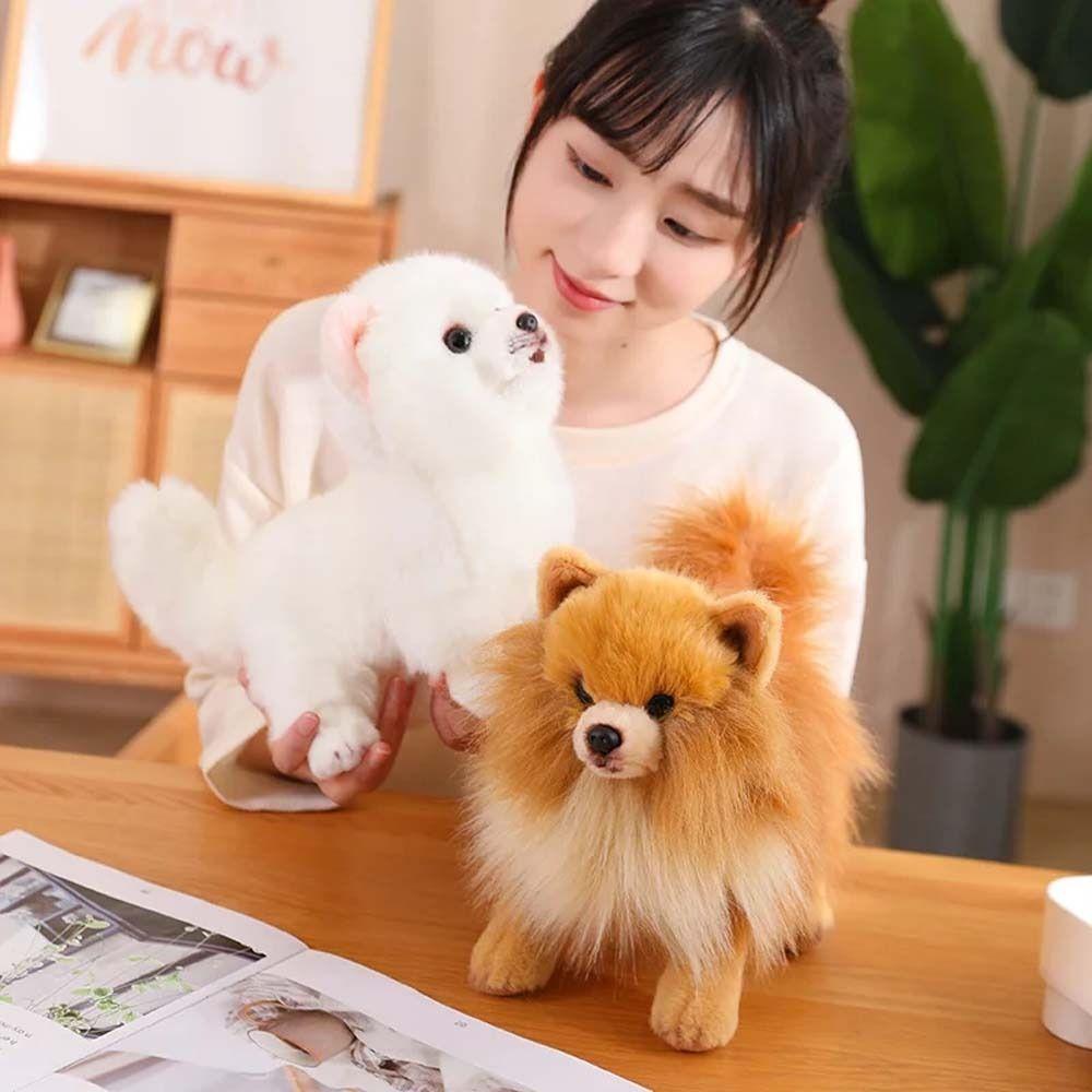 Real Life Pomeranian Plush Toy Stuffed Animals Stuffed Puppy Doll  Kids Girls