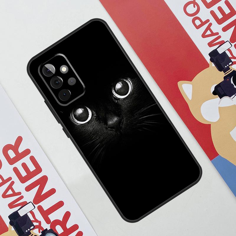Черный Кошачий Мордочка Китти Чехол Для Samsung Galaxy A52 A32 A12 A56 A36 A16 A13 A23 A33 A53 A54 A34 A14 A15 A35 A55 A17
