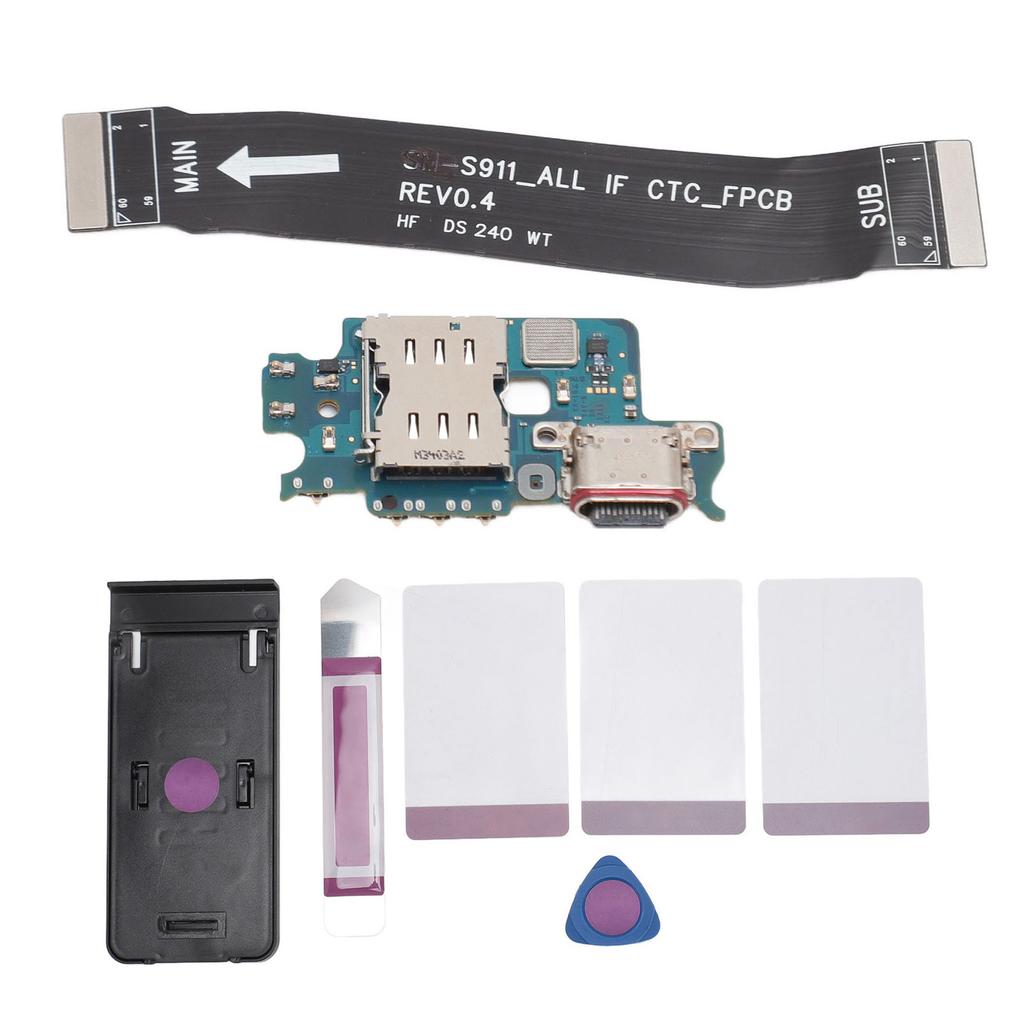 Замена гибкого кабеля док-разъема для Galaxy S23 SM S911U, версия для США, печатная плата телефона, зарядка через USB-C