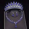 Роскошные комплекты ювелирных изделий в виде короны для невесты, наборы тиар и висячих сережек, ожерелья, наборы из 3 предметов, подарки на день рождения