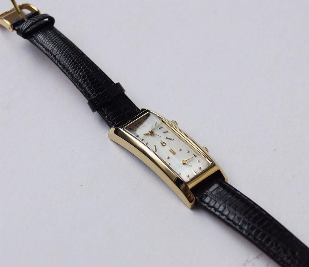 GRANDEUR Ремень из коровьей кожи с тиснением под крокодила Dual Time Watch Limited GSX048W8, черный [GRANDEUR] для женщин / цветной