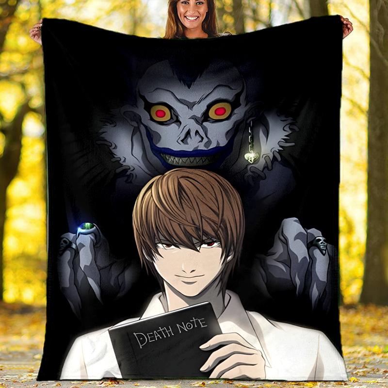 1pc D-Death Note1 Theme Blanket - Digital Print, Polyester, Cozy for All Seasons, Perfect for Outdoor, and Travel